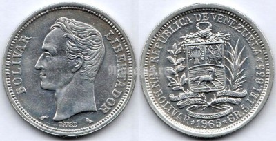 Монета Венесуэла 1 боливар 1965 год