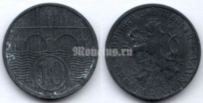 монета Богемия и Моравия 10 геллеров 1942 год