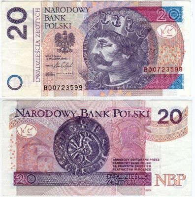 банкнота Польша 20 злотых 2016 год